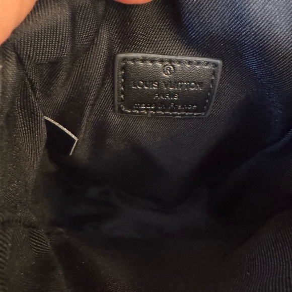 Black Embossed Monogram Leather Crossbody Messenger Bag - Picture 5 of 9